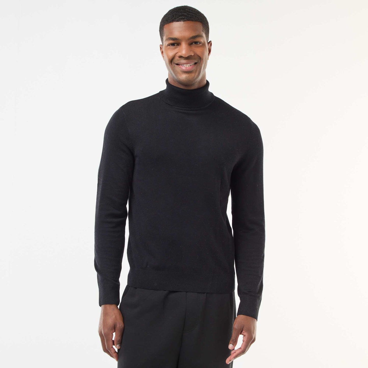 Plain Roll Neck Jumper BLACK