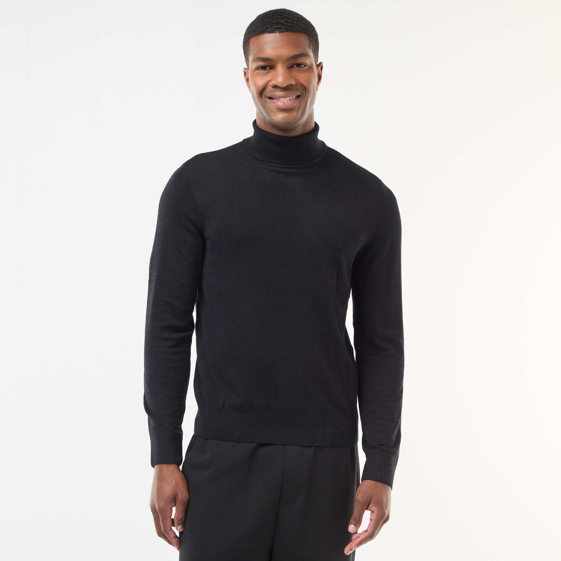 Plain Roll Neck Jumper BLACK