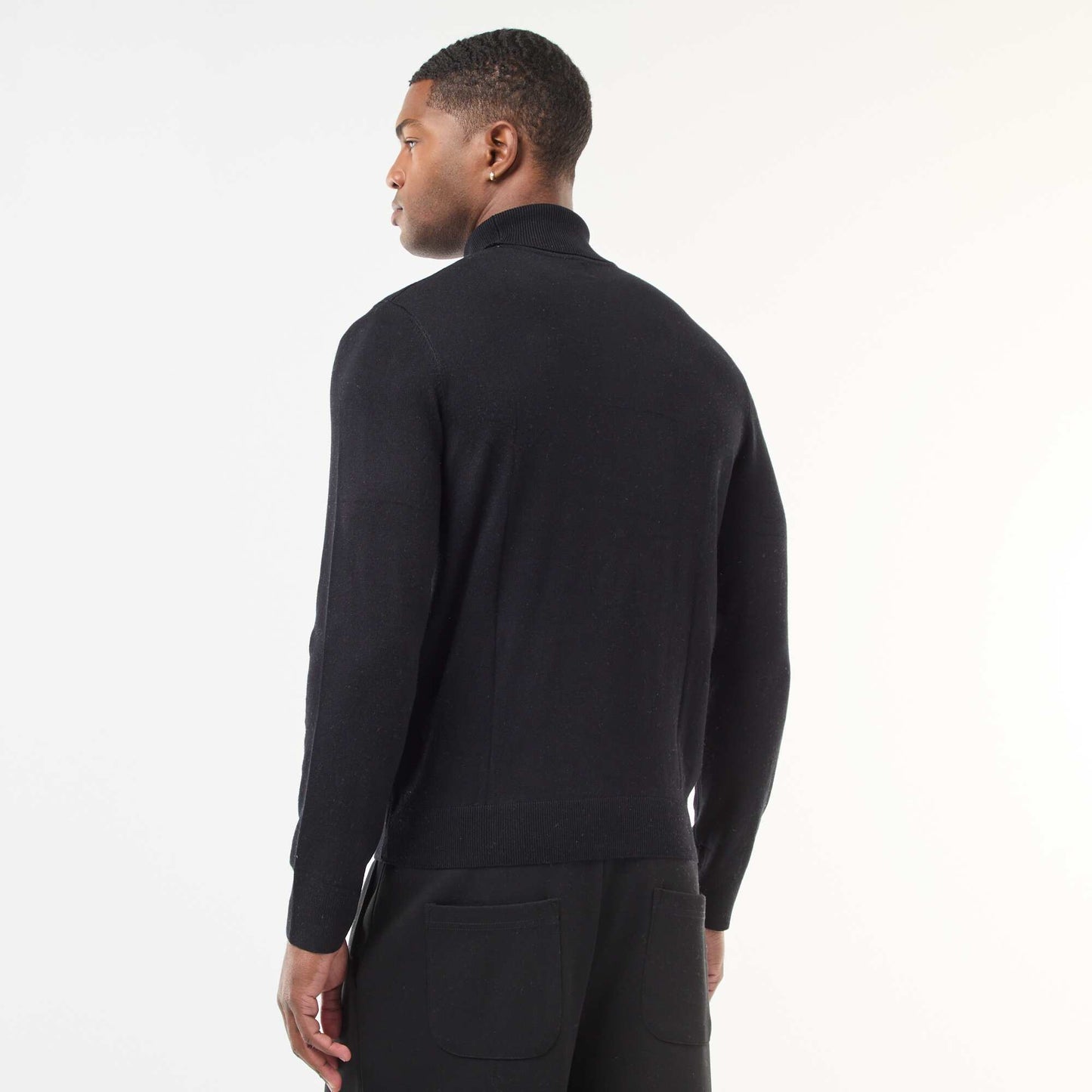 Plain Roll Neck Jumper BLACK