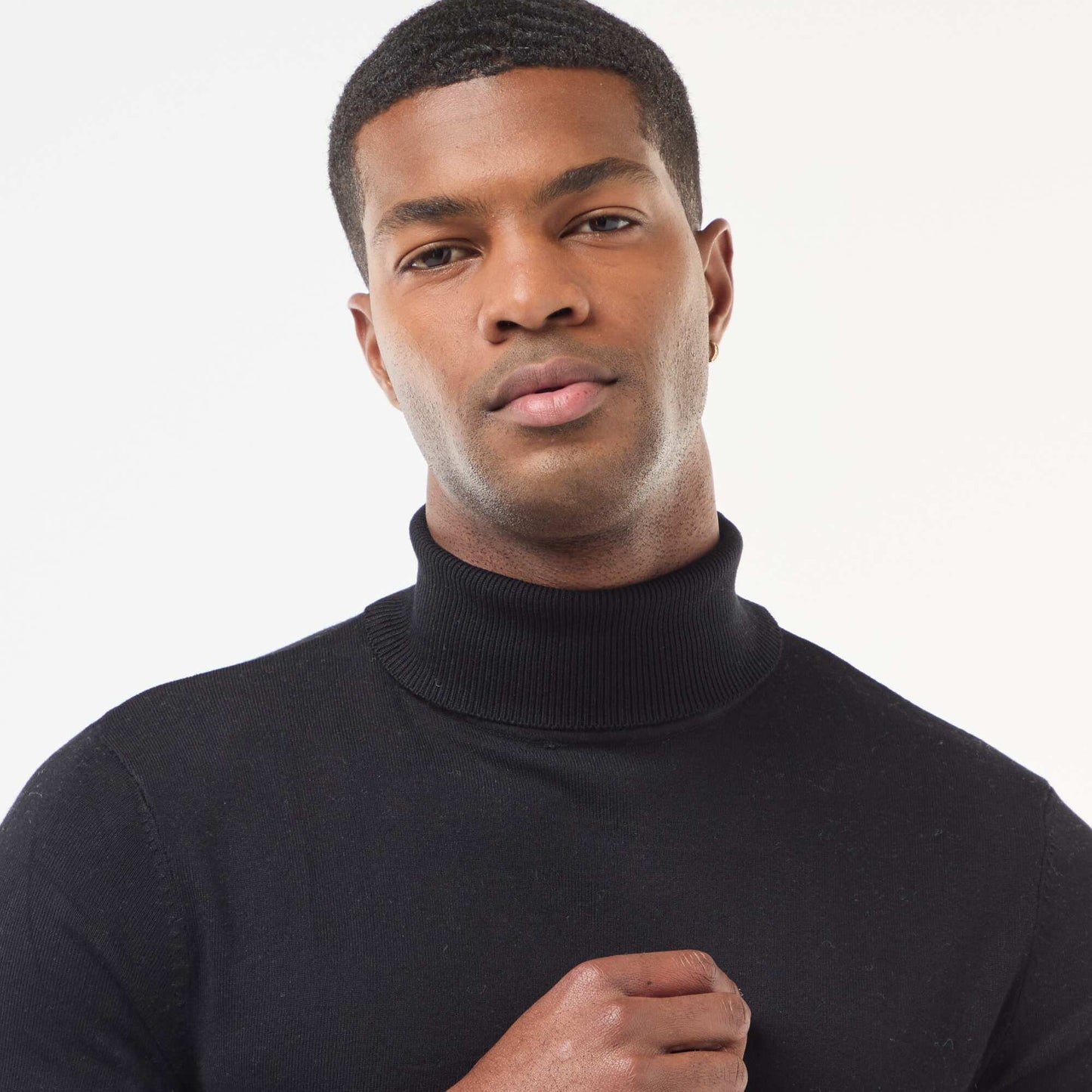 Plain Roll Neck Jumper BLACK