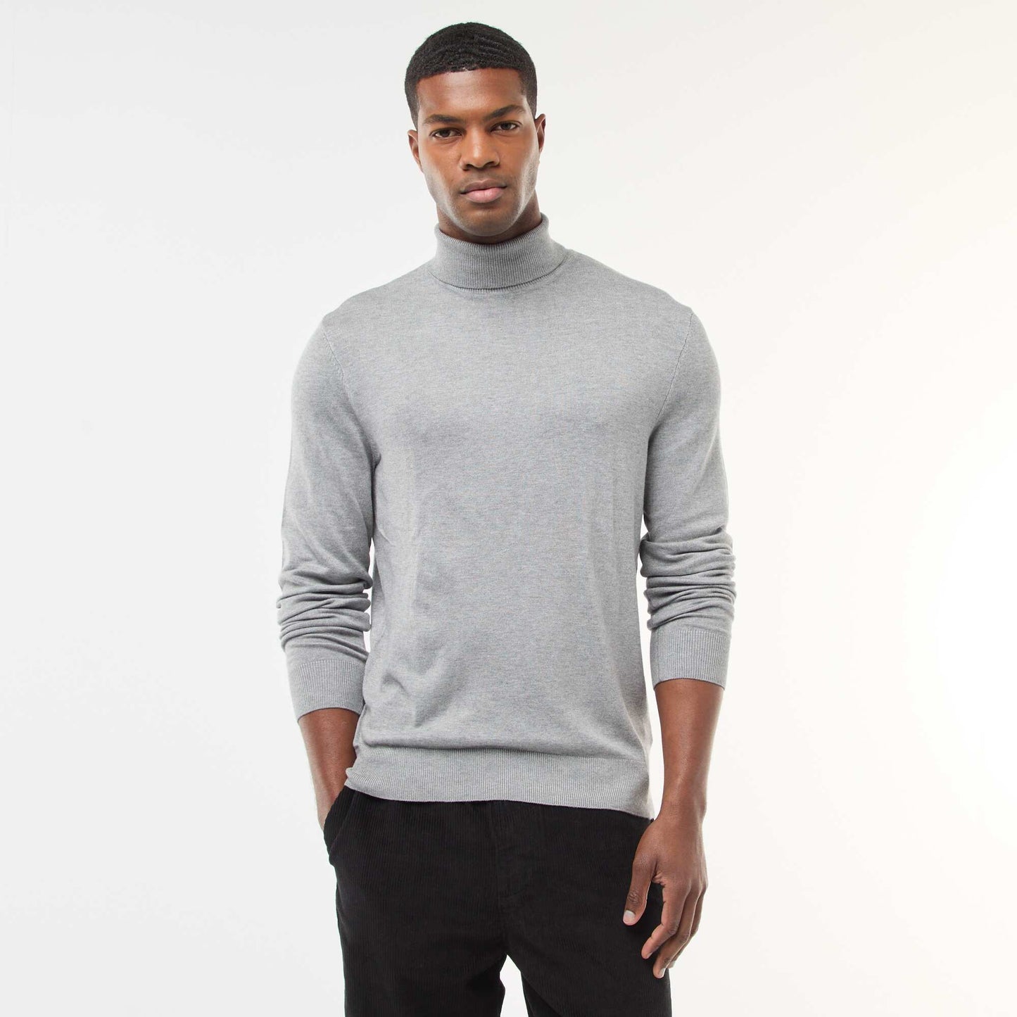 Plain Roll Neck Jumper GREY