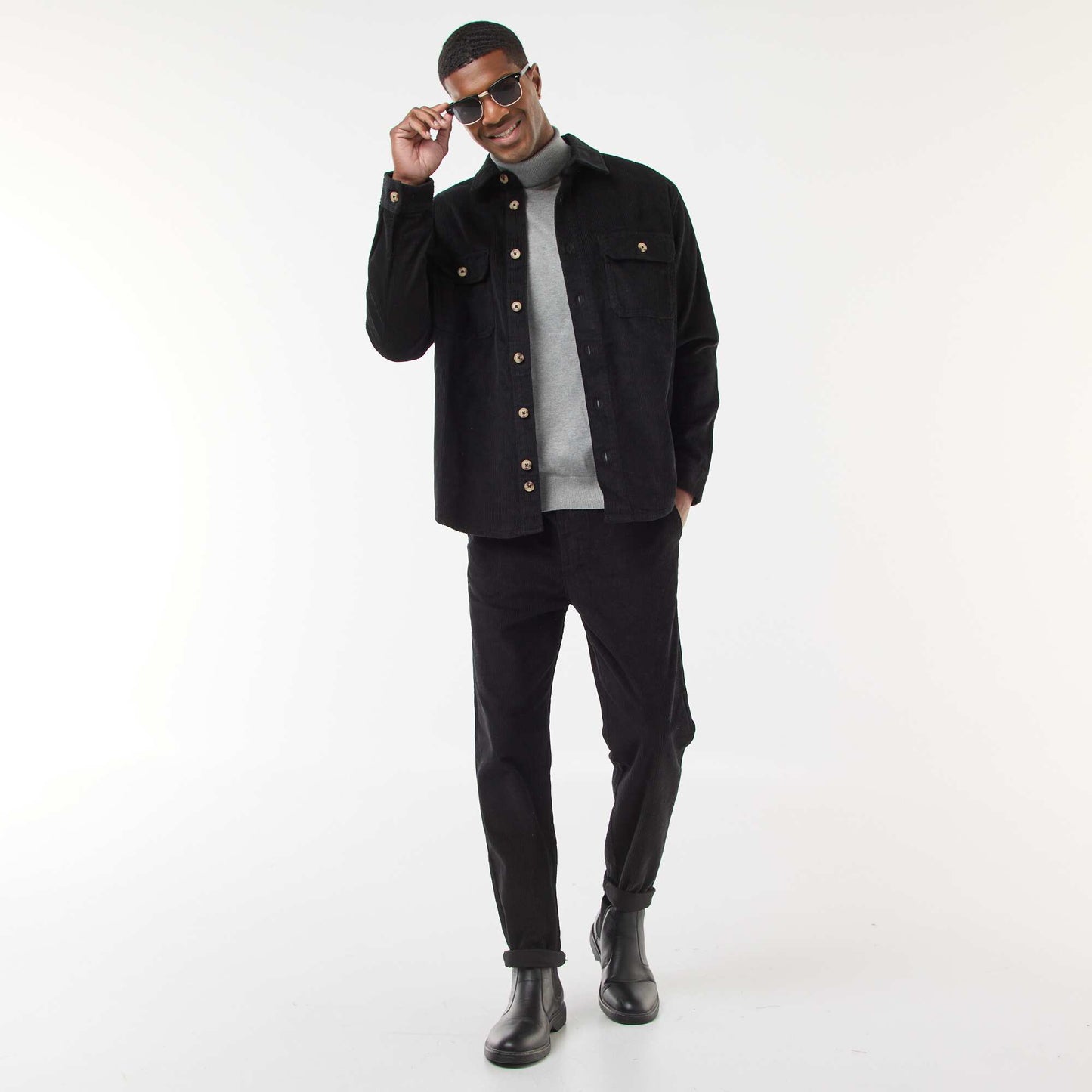 Plain Roll Neck Jumper GREY