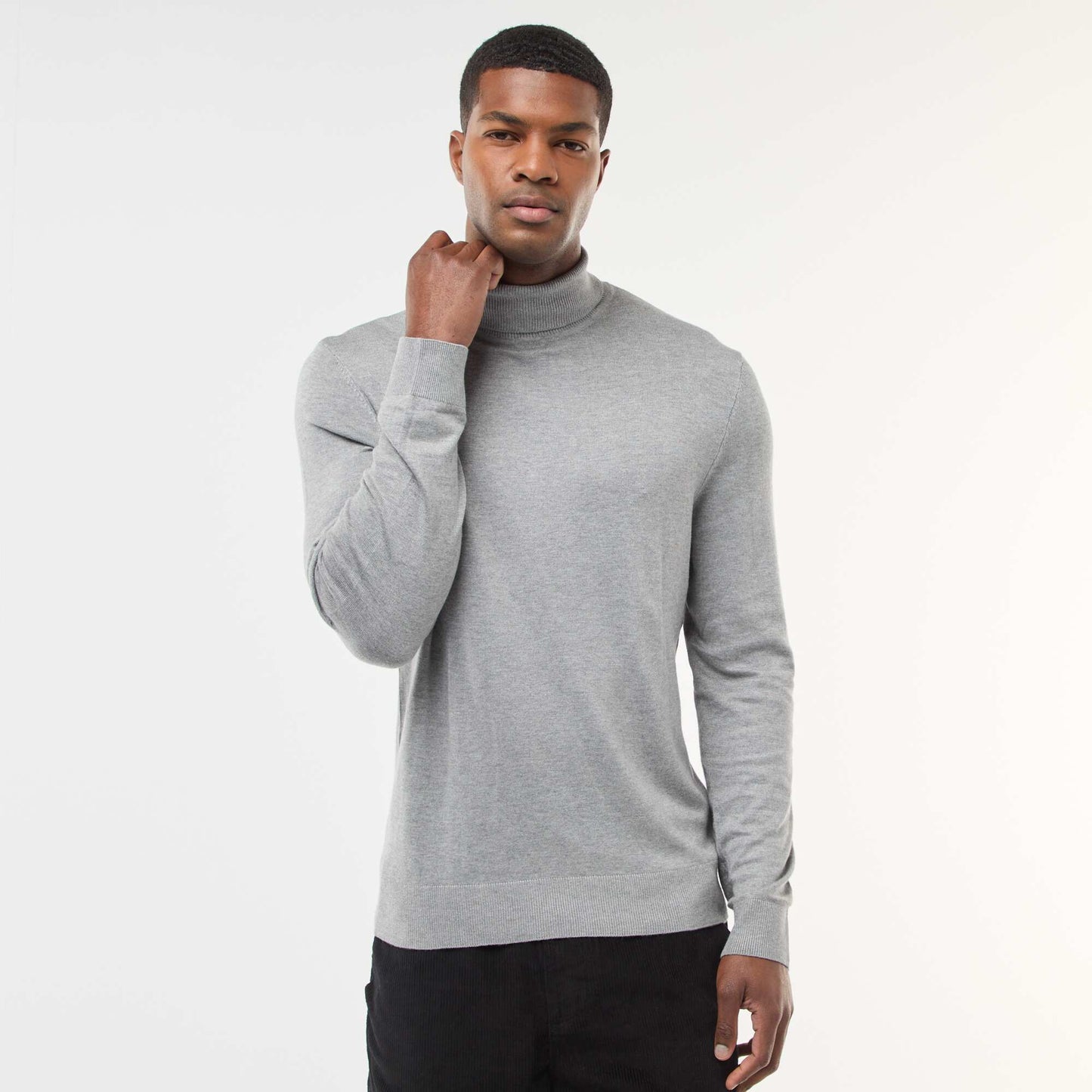 Plain Roll Neck Jumper GREY