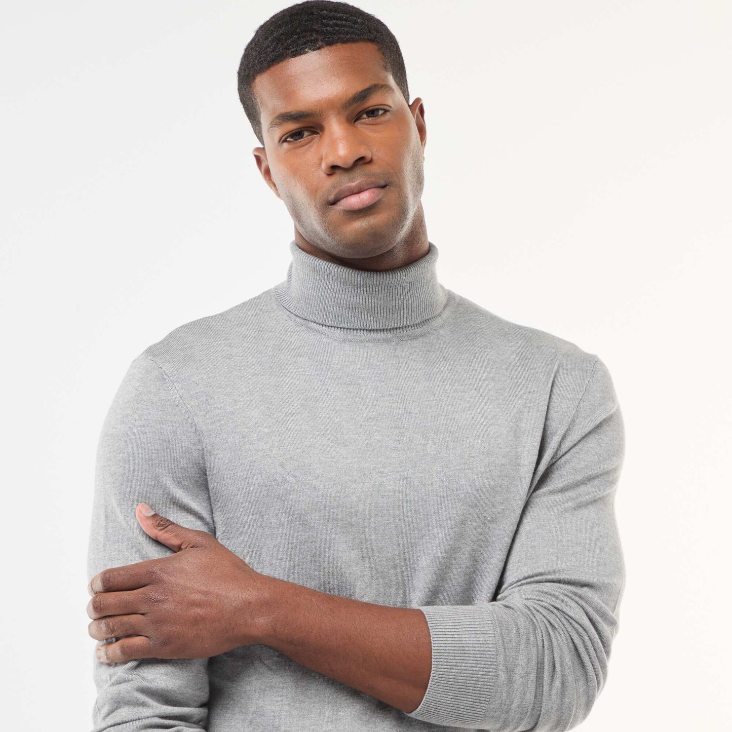 Plain Roll Neck Jumper GREY