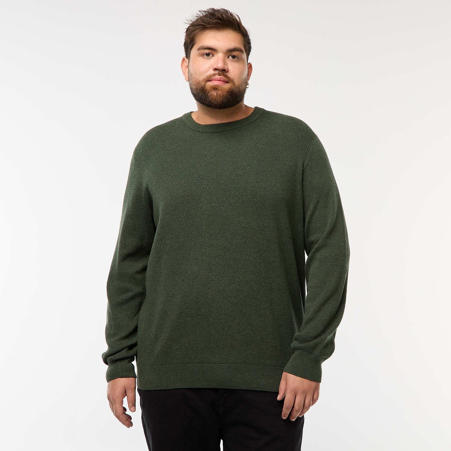 Plain knit sweater KHAKI