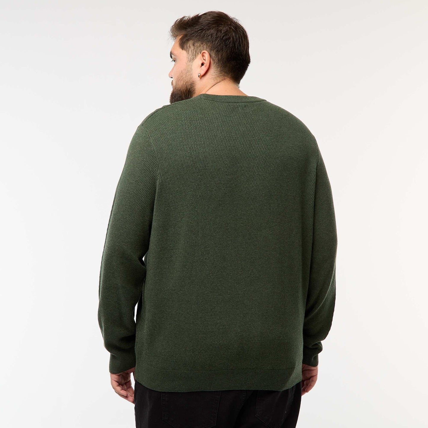 Plain knit sweater KHAKI