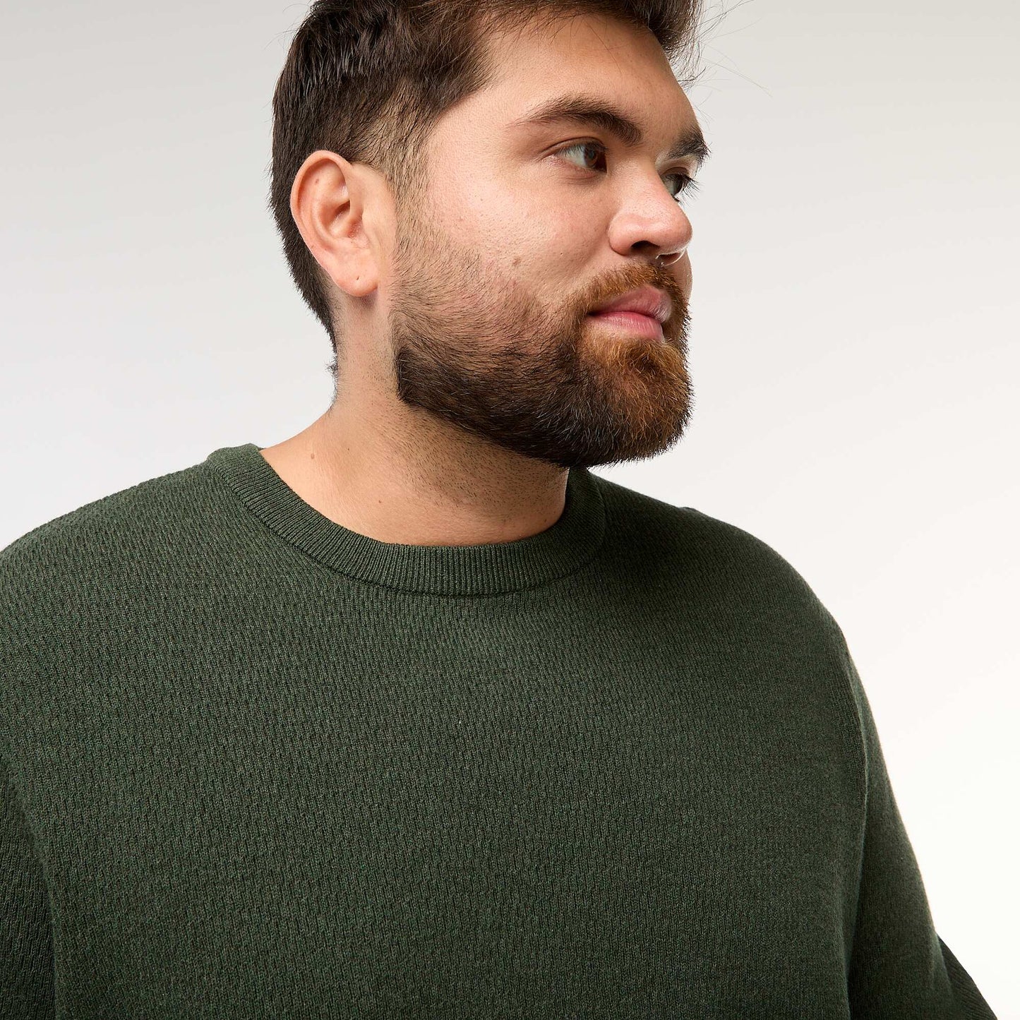 Plain knit sweater KHAKI