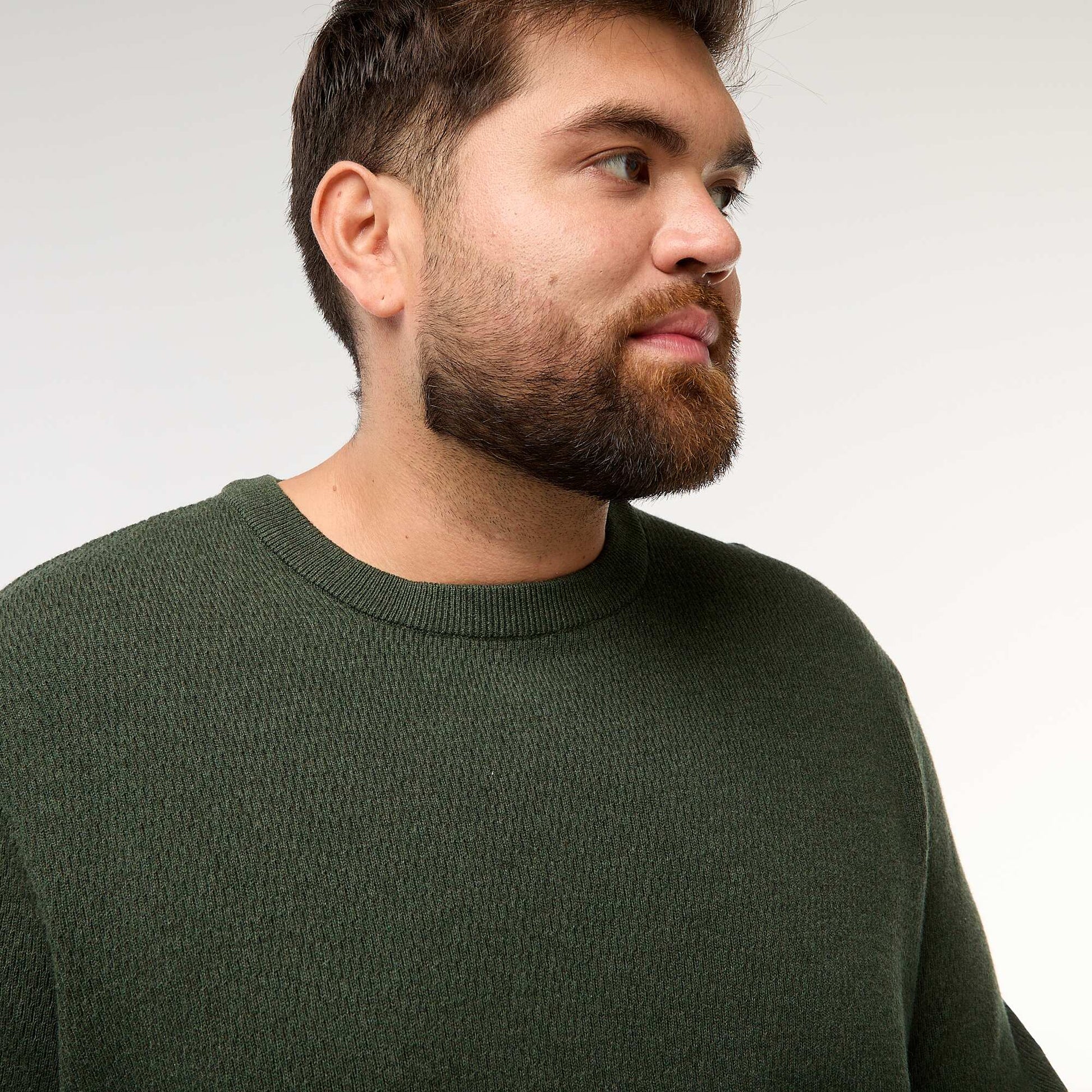 Plain knit sweater KHAKI