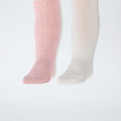 Pack of 2 plain jersey tights PINK