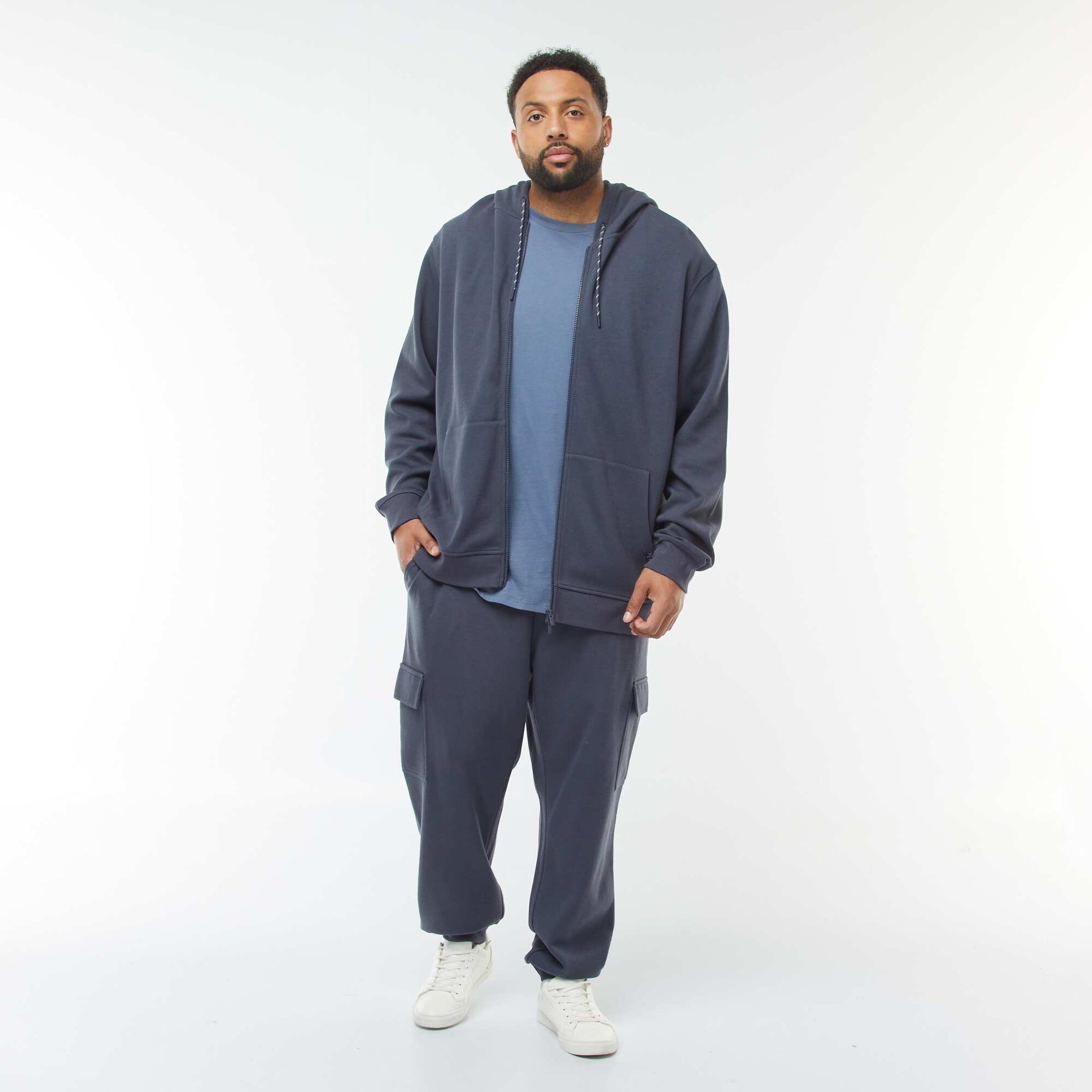 Piqué Knit Joggers with Flap Pockets BLUE