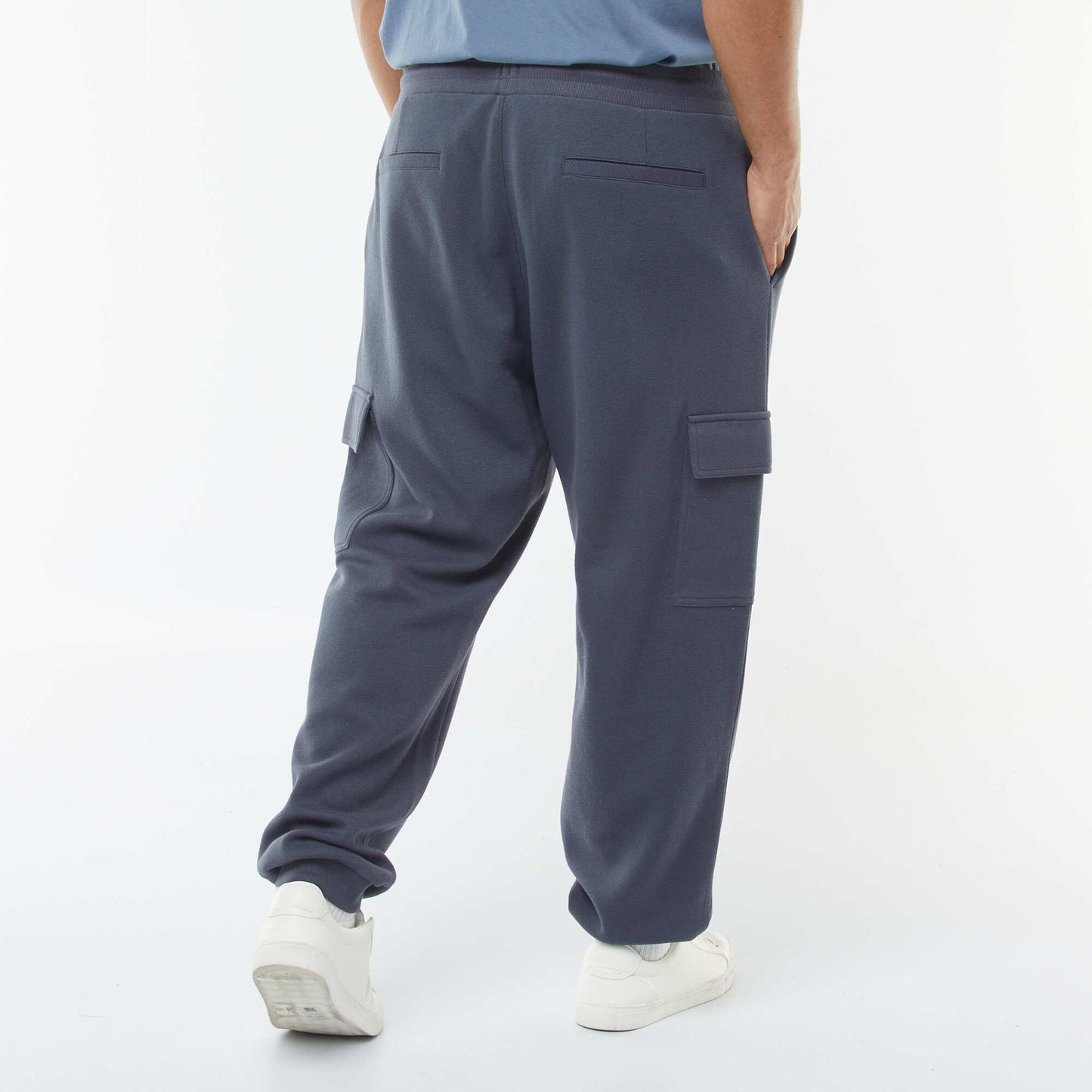 Piqué Knit Joggers with Flap Pockets BLUE