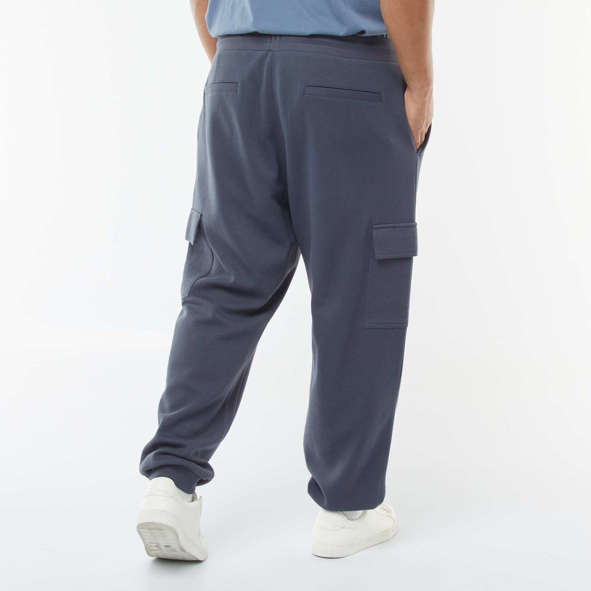 Piqué Knit Joggers with Flap Pockets BLUE