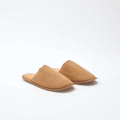 Velour mule slippers BROWN