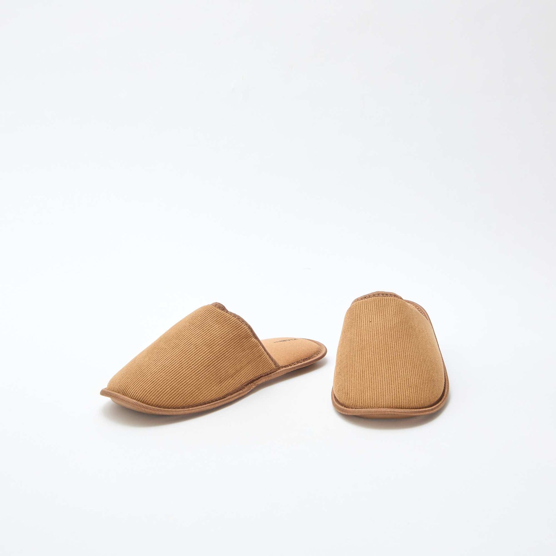 Velour mule slippers BROWN