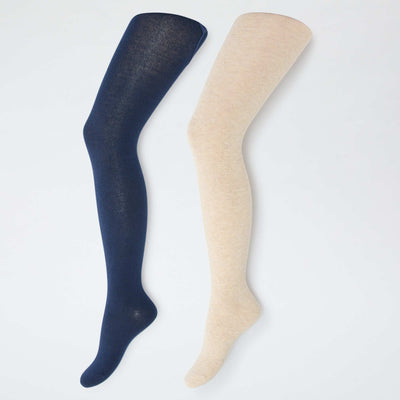 2-Pack of Warm Solid Tights BEIGE