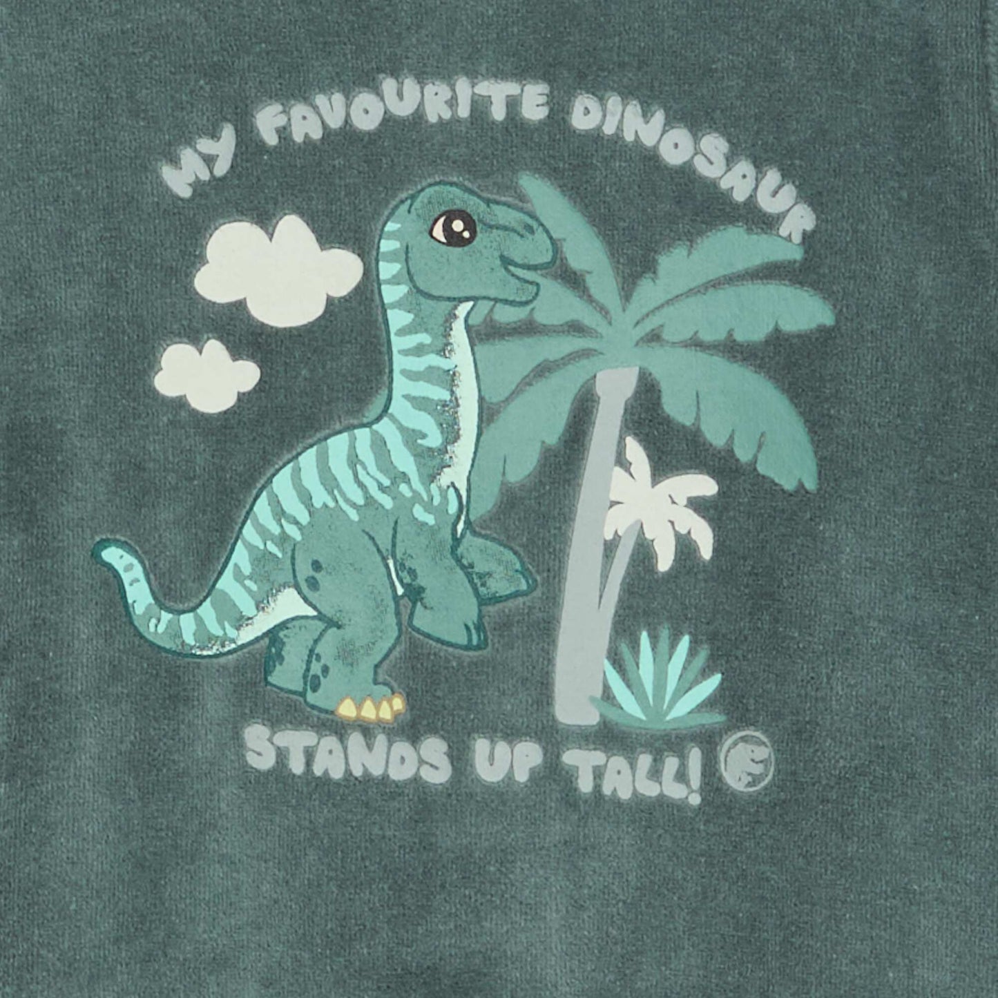Cotton Velvet 'Jurassic World' Sleepsuit GREEN