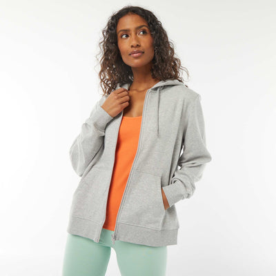 Basic zip-up hoodie GREY