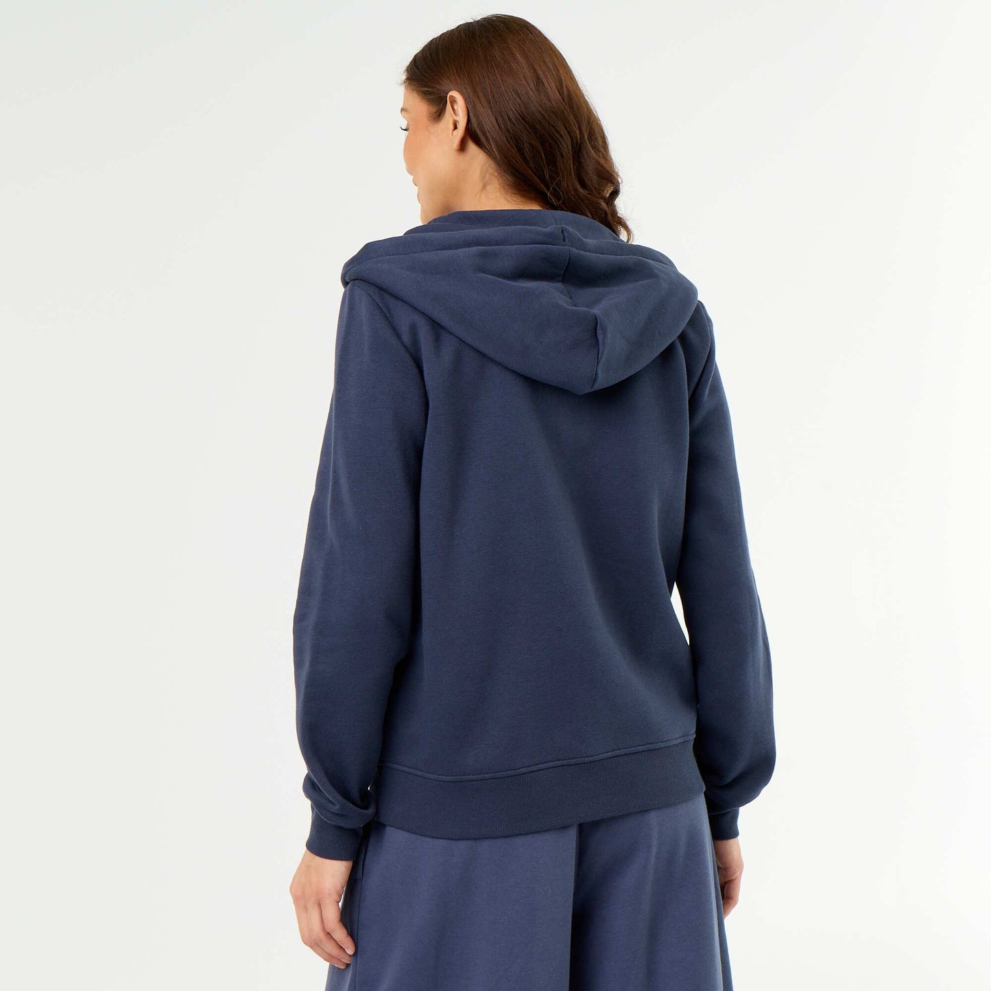 Basic zip-up hoodie BLUE