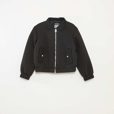 Milano knit jacket with elasticated hem BLACK