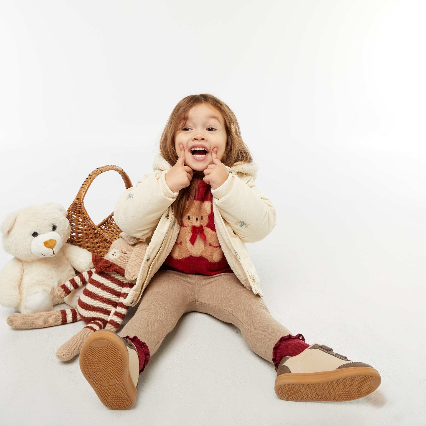 Brushed Knit Cotton Leggings BEIGE