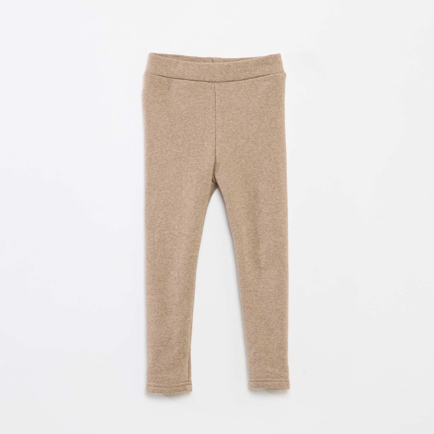 Brushed Knit Cotton Leggings BEIGE