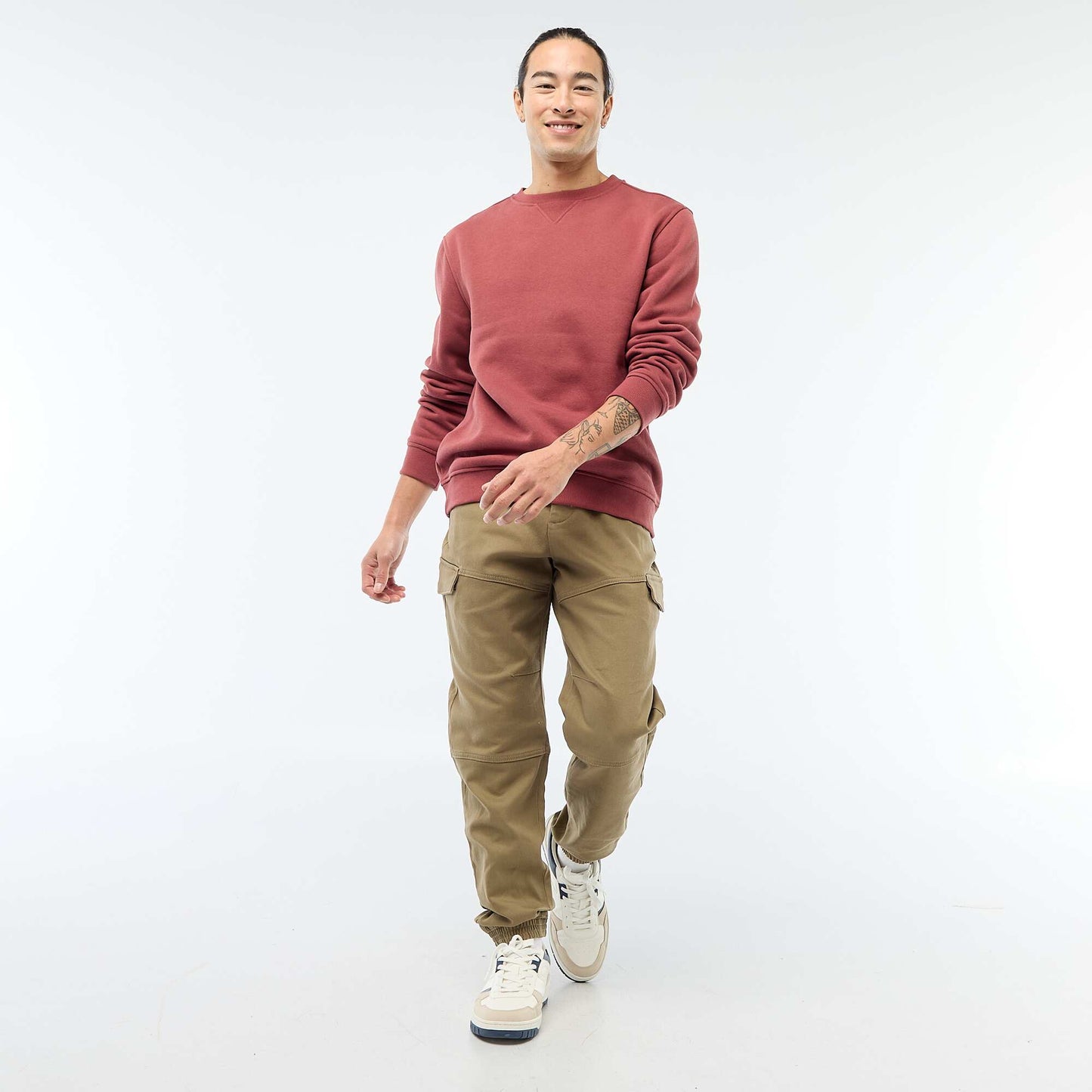 Solid Cotton Cargo Joggers GREEN
