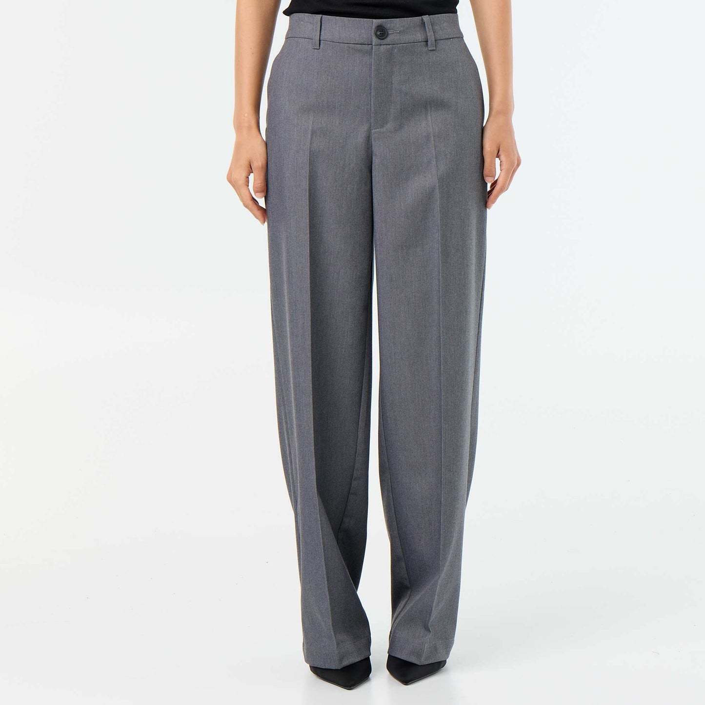 Wide Leg Fluid Trousers GREY