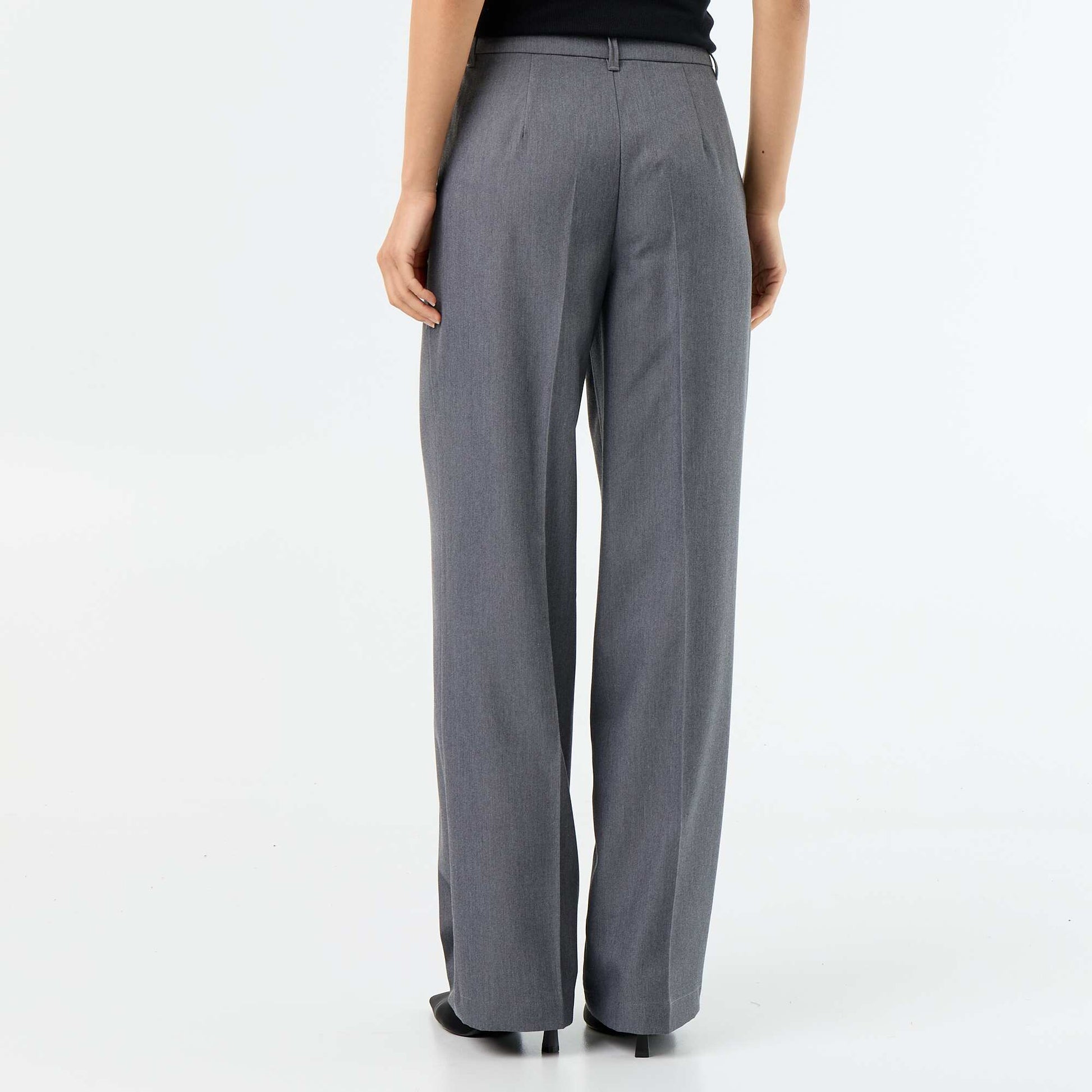 Wide Leg Fluid Trousers GREY