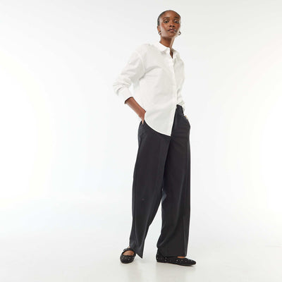 Wide Leg Fluid Trousers BLACK
