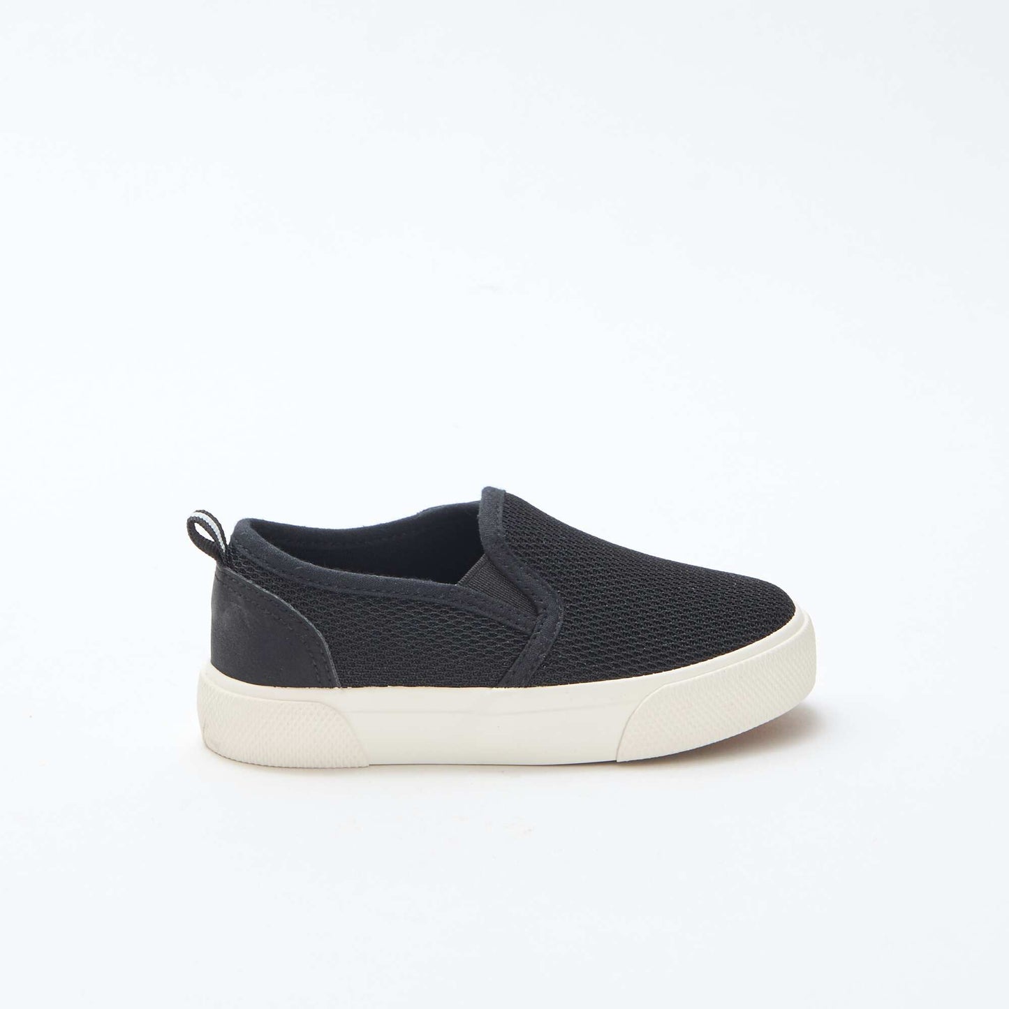 Plain Mesh Slip-On Sneakers BLACK
