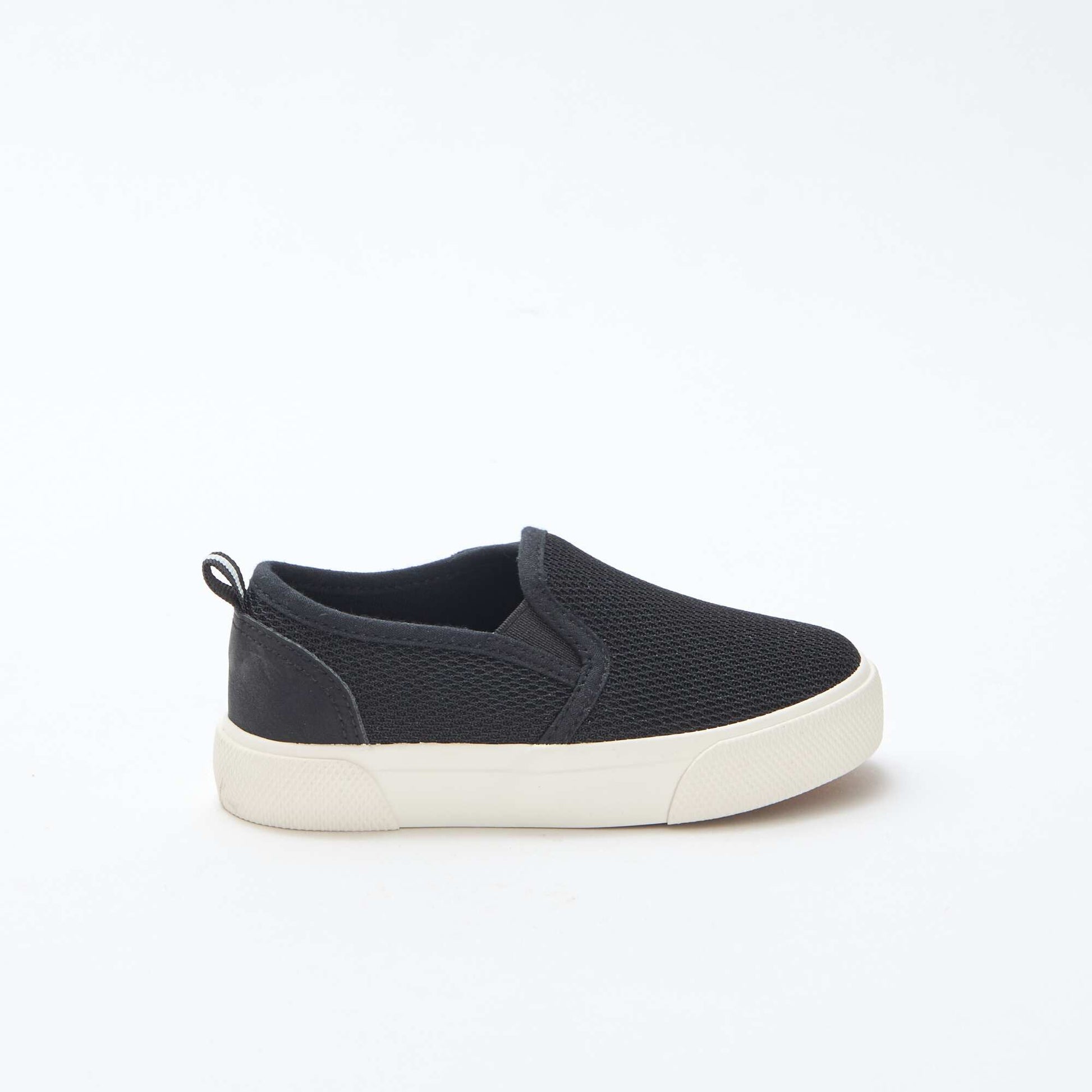 Plain Mesh Slip-On Sneakers BLACK