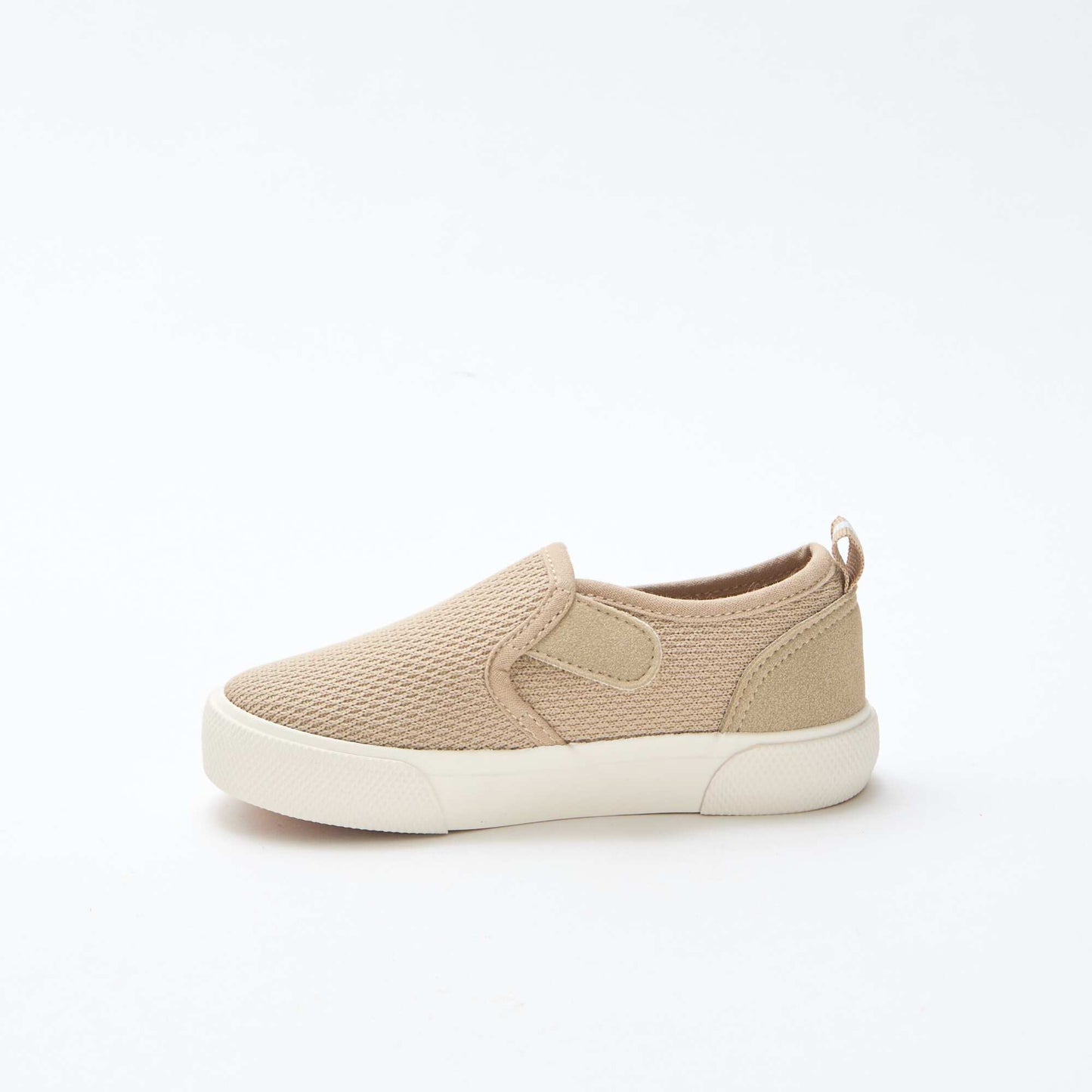 Solid Mesh Slip-On Sneakers BEIGE