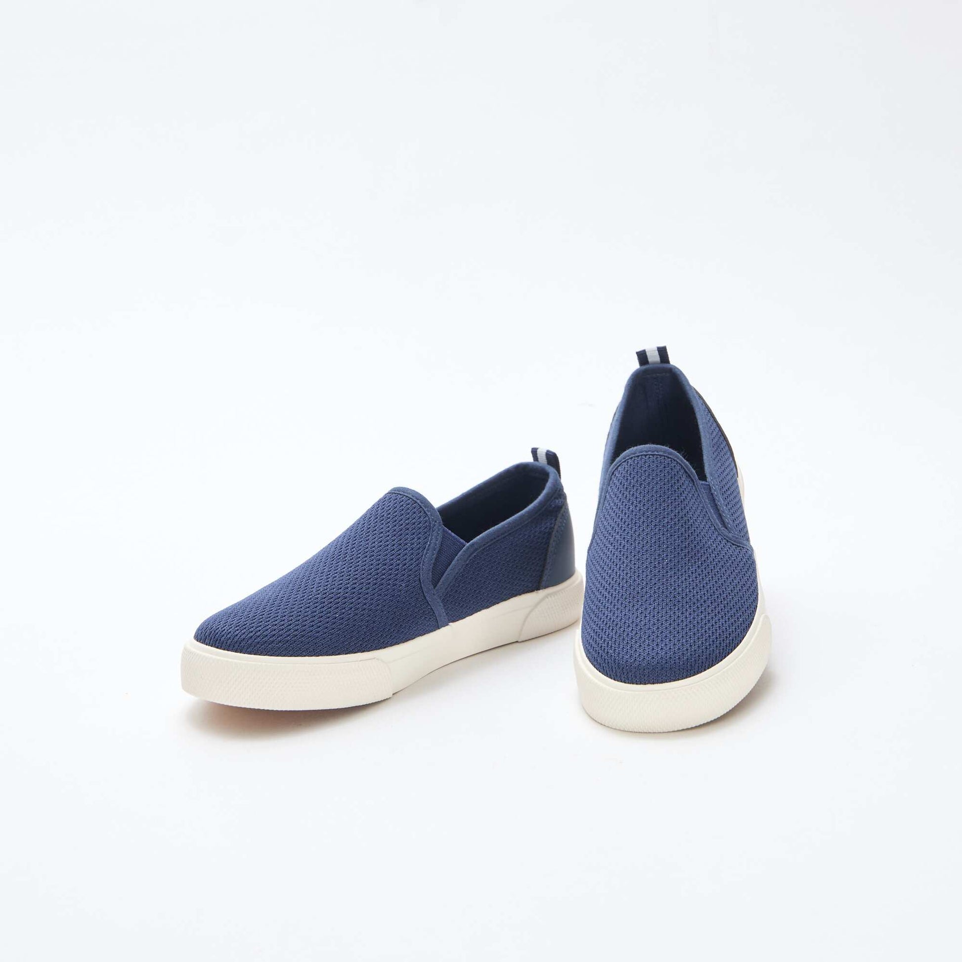 Plain Mesh Slip-On Low Top Sneakers BLUE