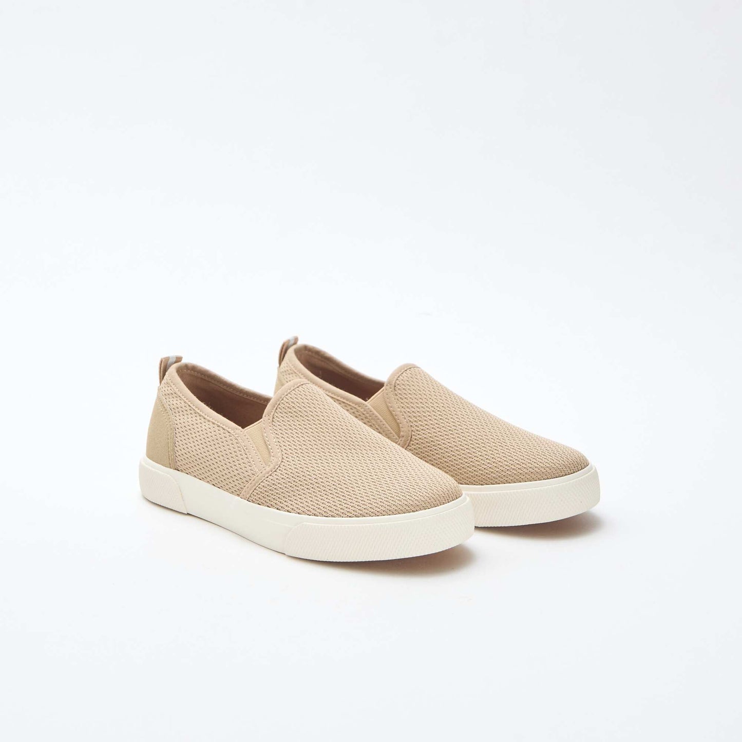 Plain Mesh Slip-On Low-Top Sneakers BEIGE