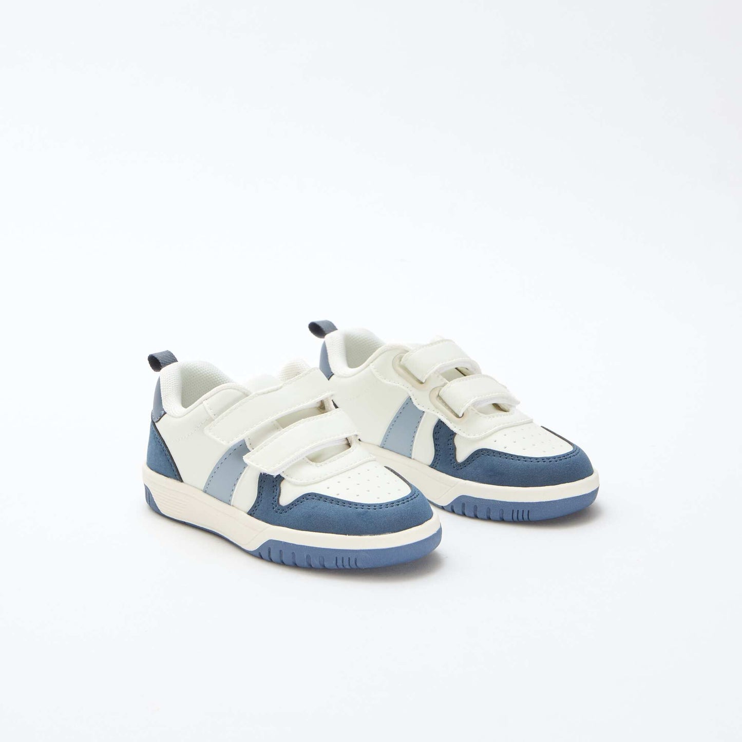Quad-Color Faux Leather Velcro Sneakers BLUE