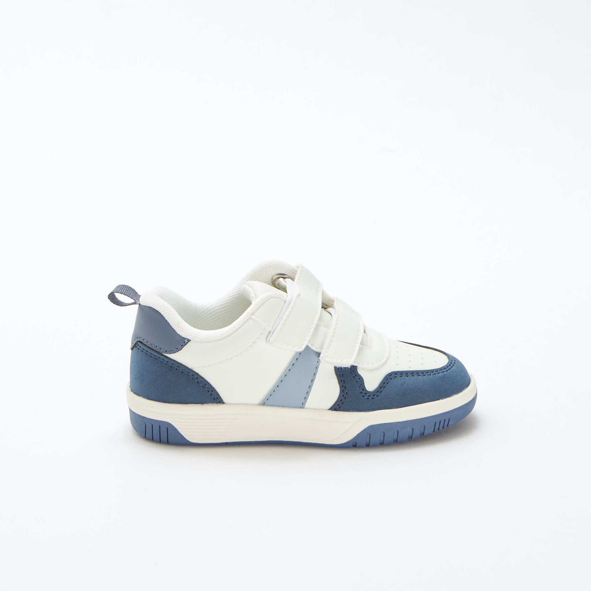 Quad-Color Faux Leather Velcro Sneakers BLUE