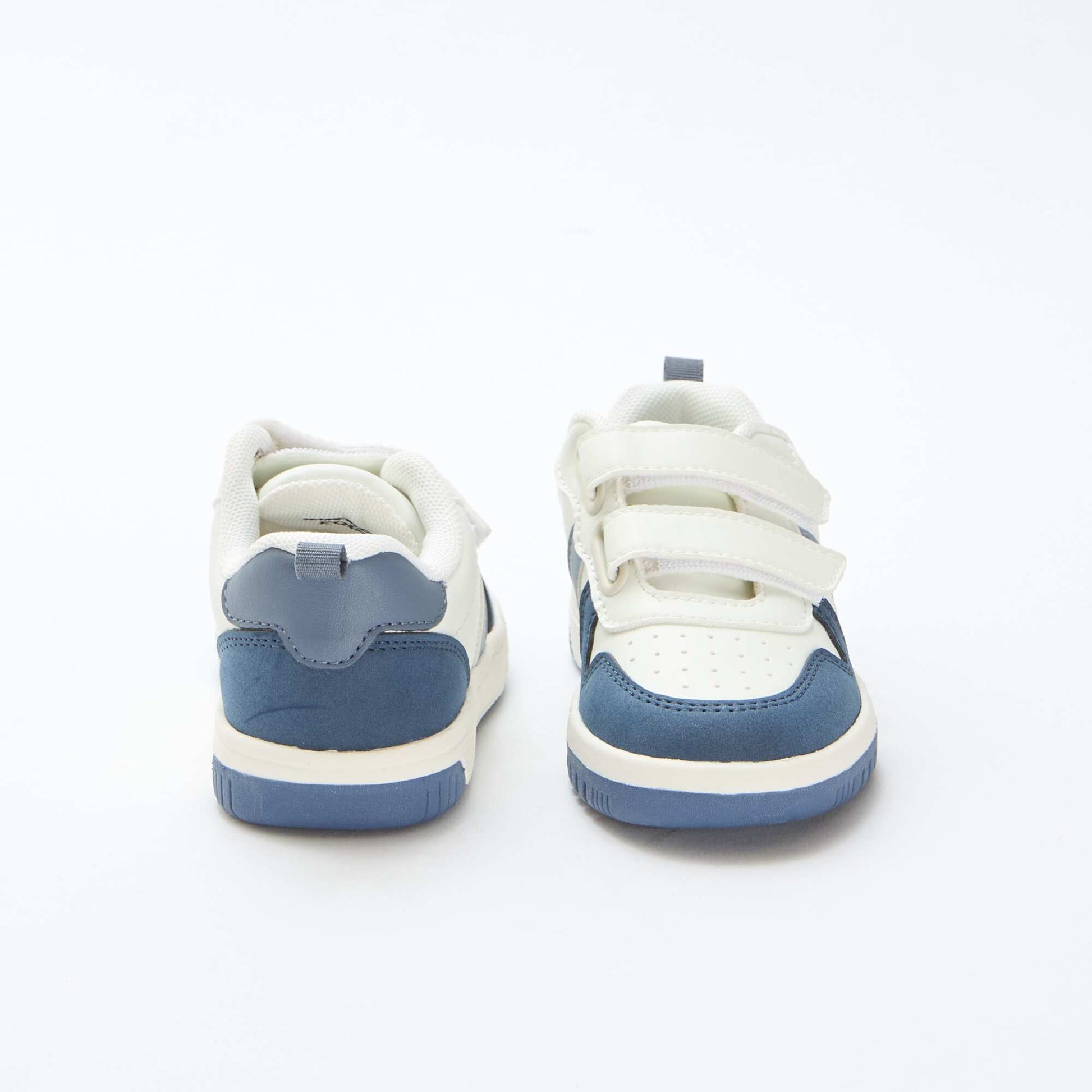Quad-Color Faux Leather Velcro Sneakers BLUE
