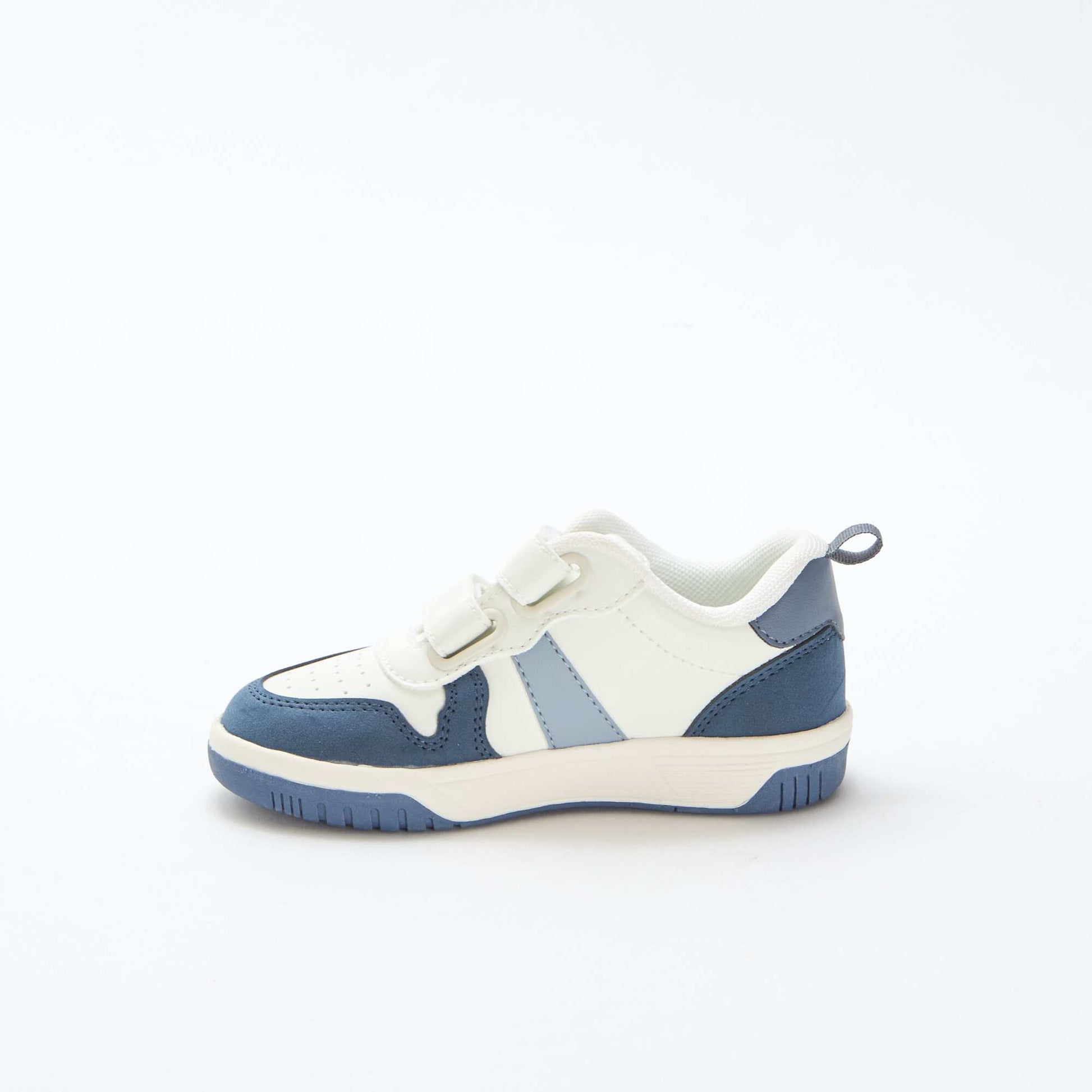 Quad-Color Faux Leather Velcro Sneakers BLUE