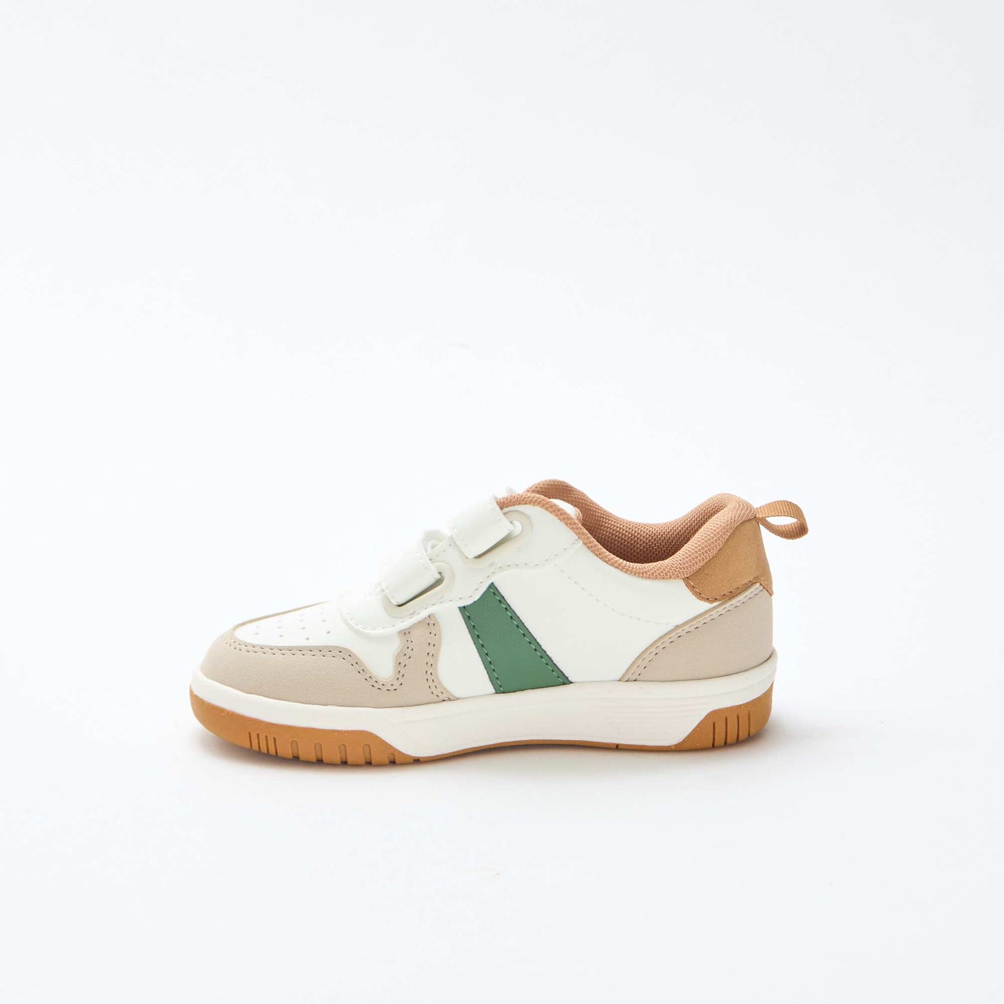 Quad-Color Faux Leather Velcro Sneakers WHITE