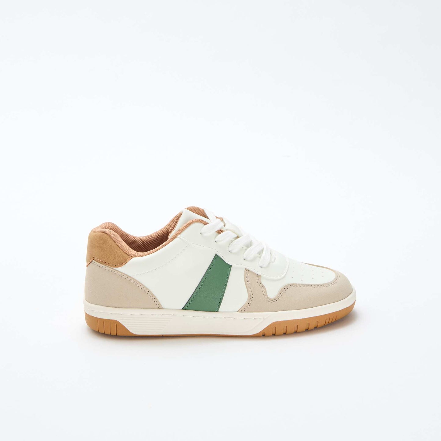 Tricolour Reinforced Low-Top Trainers WHITE