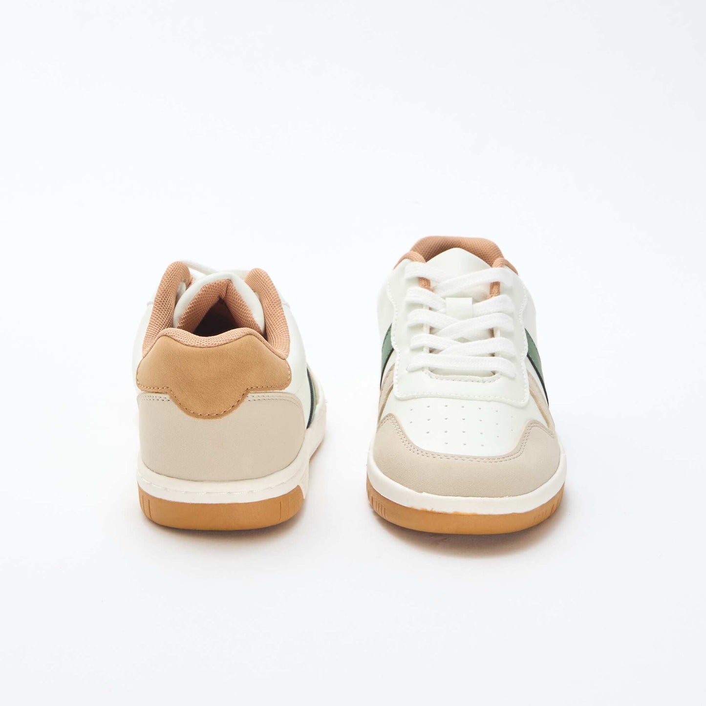 Tricolour Reinforced Low-Top Trainers WHITE