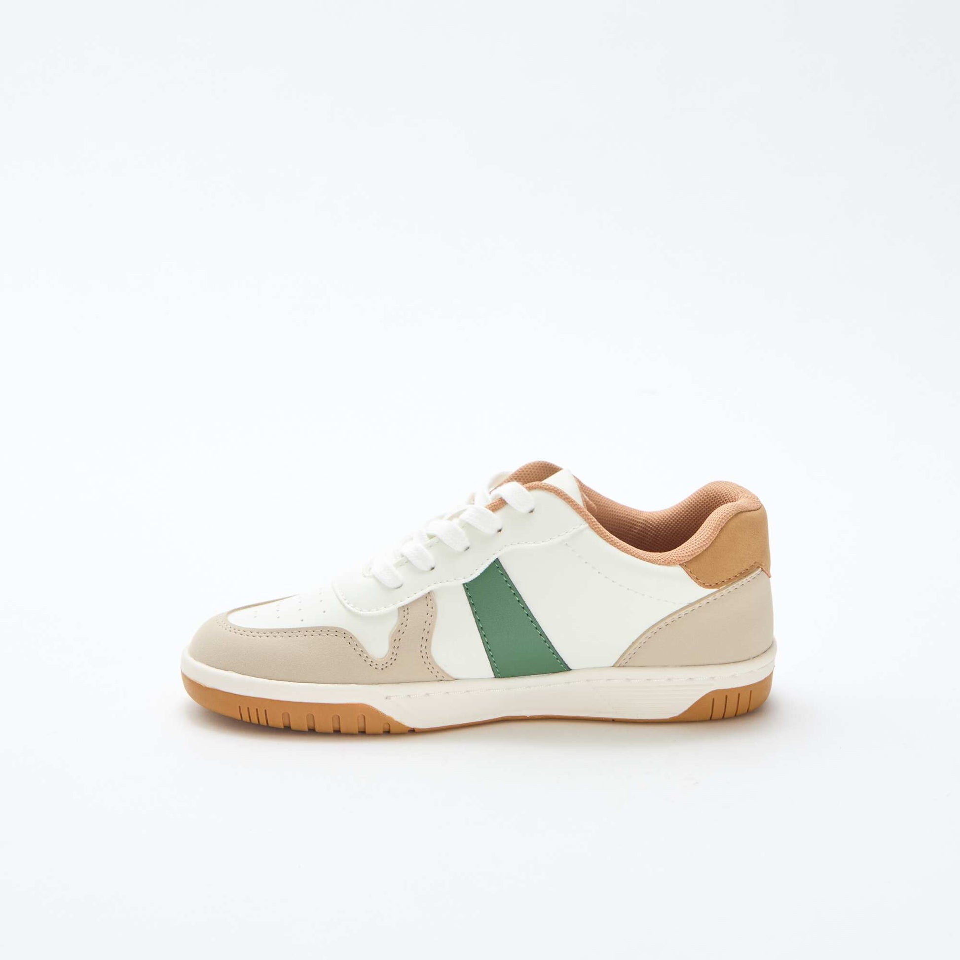Tricolour Reinforced Low-Top Trainers WHITE
