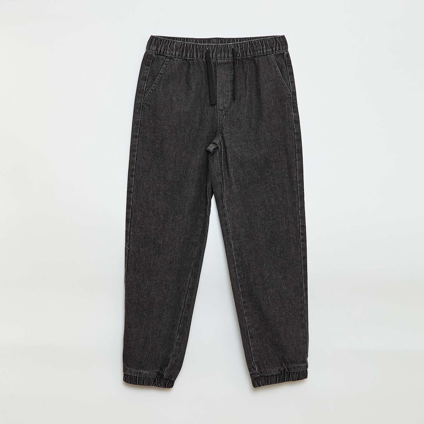 Jogger-fit denim trousers GREY