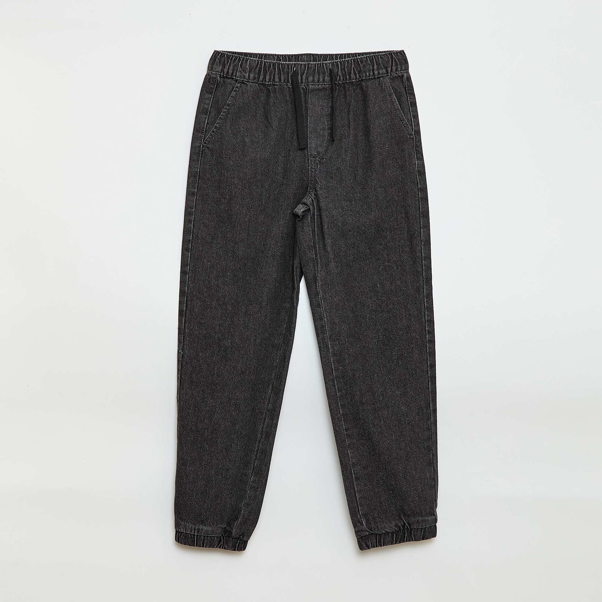 Jogger-fit denim trousers GREY