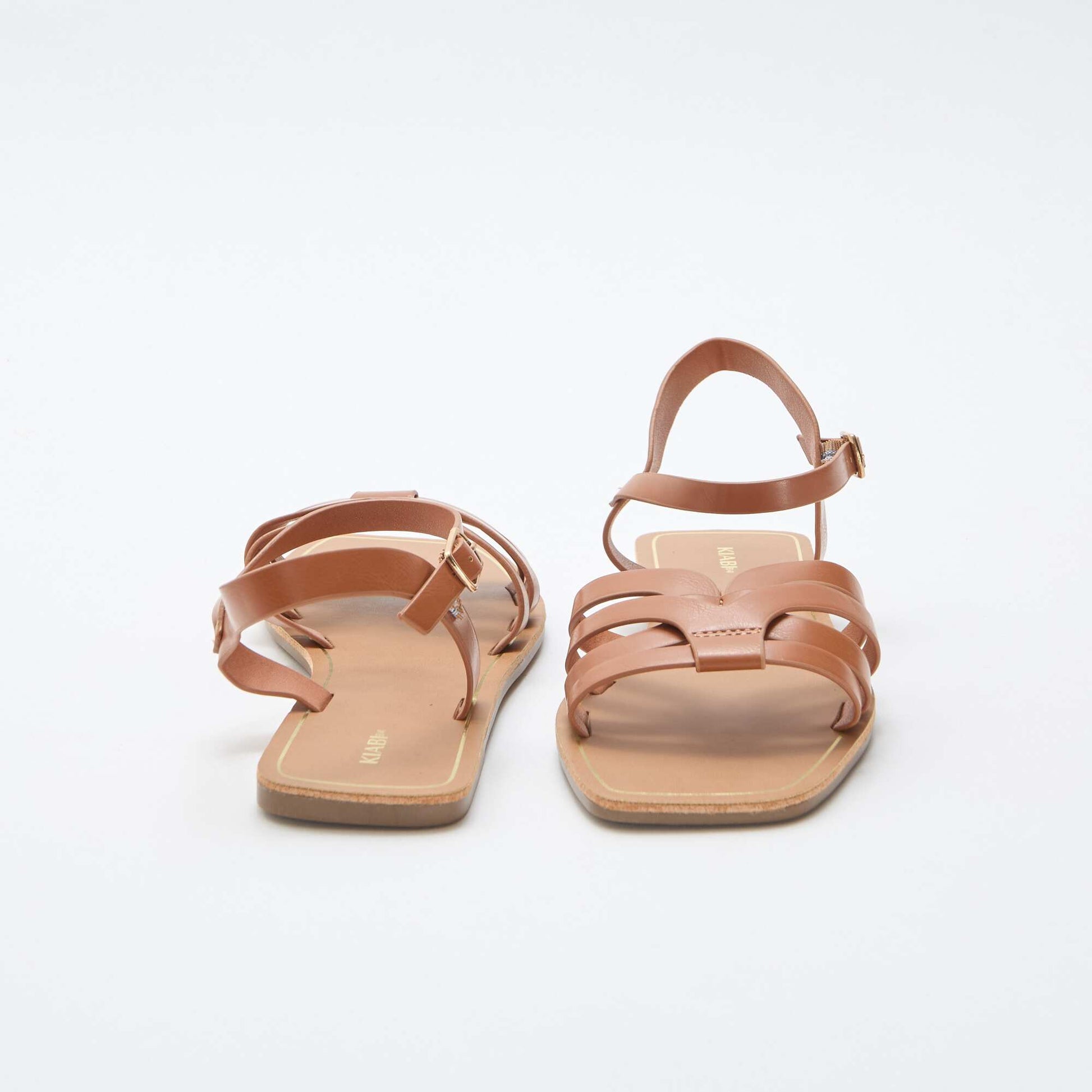 Cross-Strap Sandals BROWN