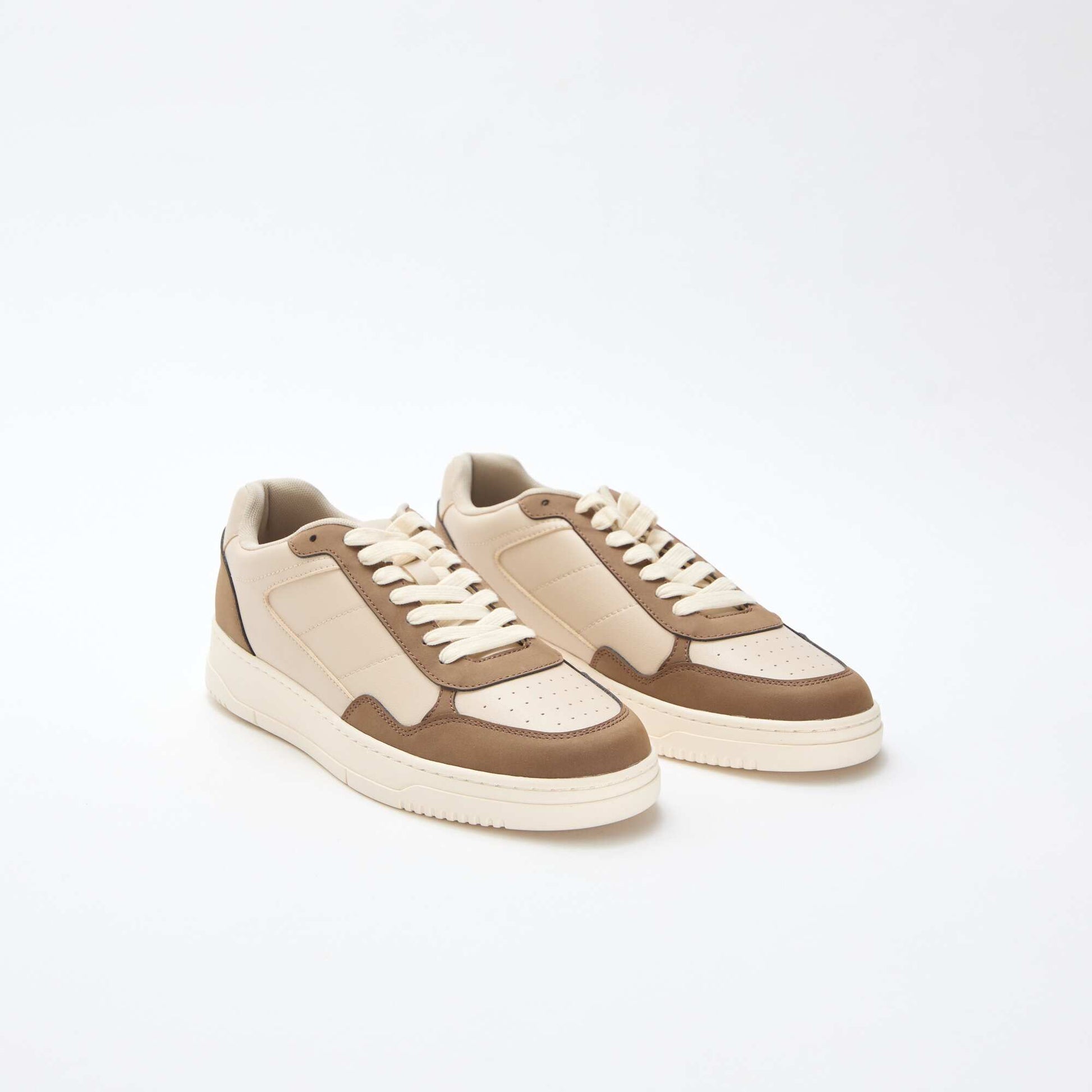 Two-Tone Low-Top Sneakers BEIGE