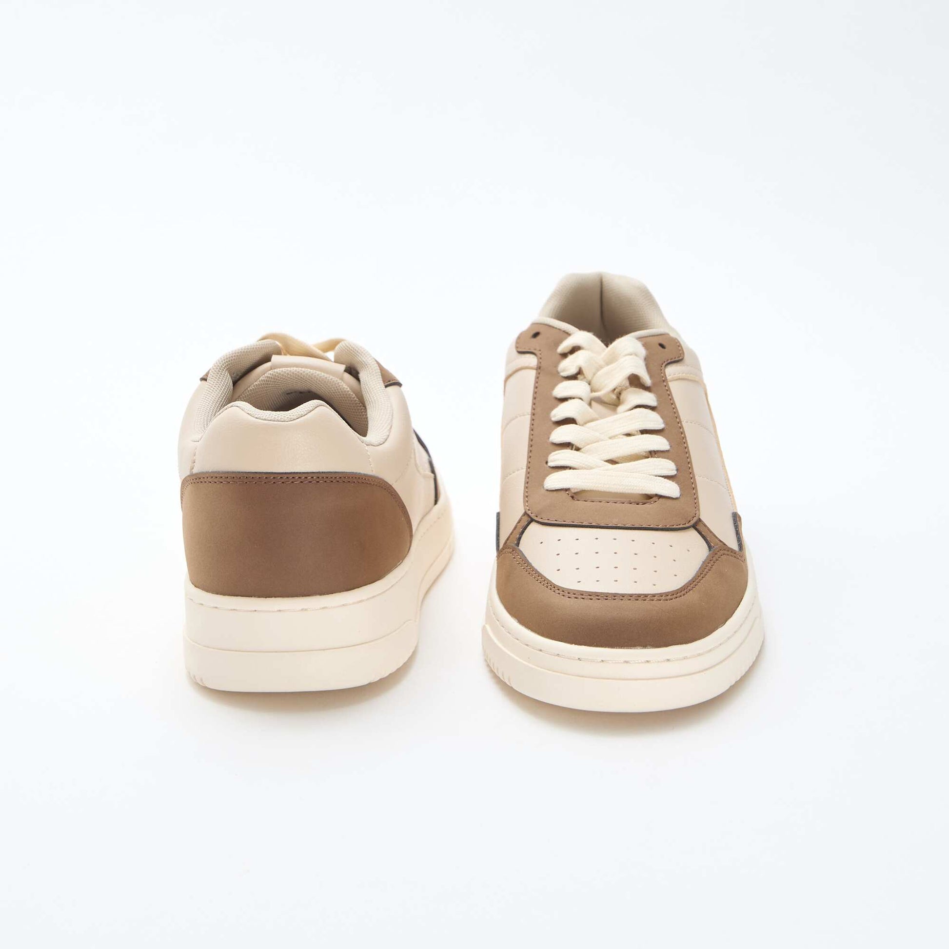Two-Tone Low-Top Sneakers BEIGE