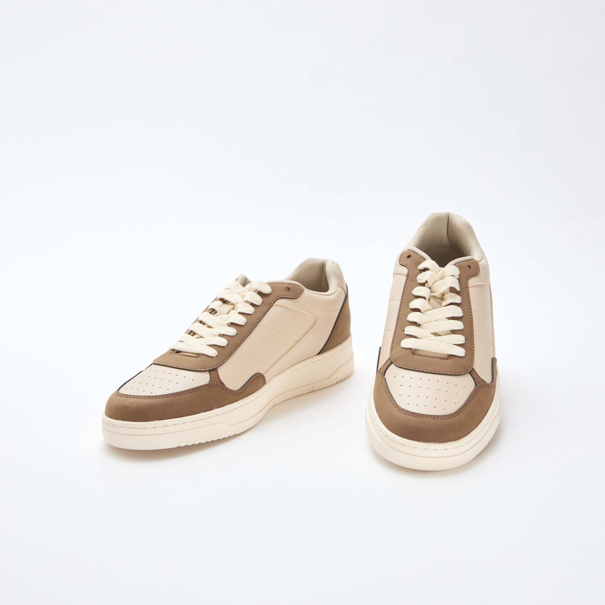 Two-Tone Low-Top Sneakers BEIGE