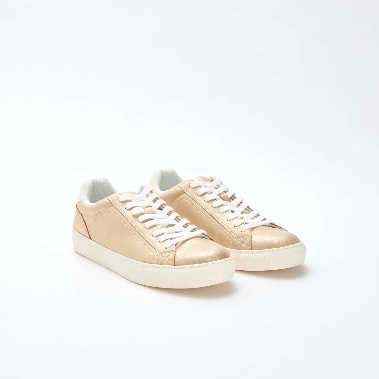 Shiny Suedette Low-Top Sneakers YELLOW