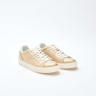 Shiny Suedette Low-Top Sneakers YELLOW
